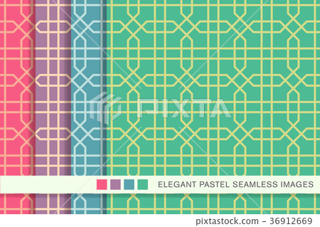 Seamless pastel background vintage pattern set Seamless pastel background vintage pattern set 36912669