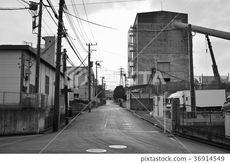 Landscape of Totsuka Industrial Park Kamiyabe Town, Totsuka Ward, Yokohama City Monochrome 36914549