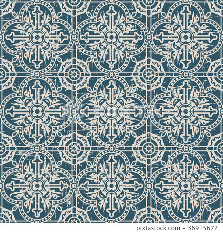 Seamless retro worn out background vintage pattern 36915672