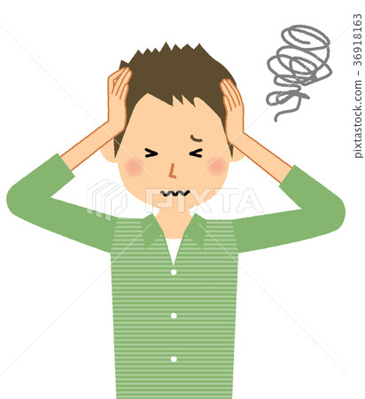 Young man dad holding his head Young man dad holding his head 36918163