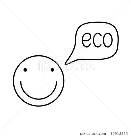 happy face with speech bubble. Icon eco smile 36918253
