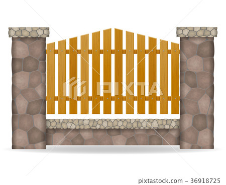 stone fence vector illustration 36918725