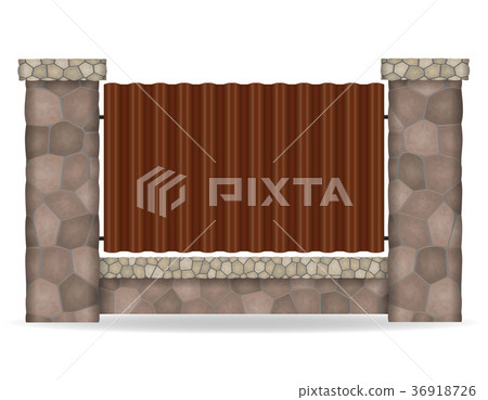 stone fence vector illustration 36918726