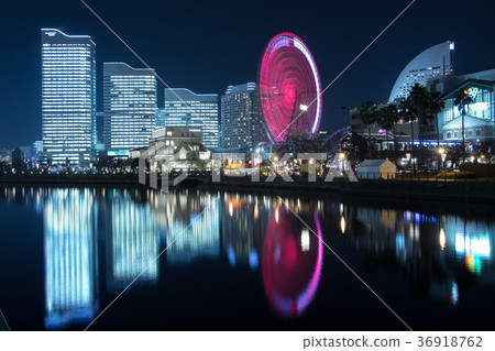 Night view of Yokohama Minato Mirai 21 Night view of Yokohama Minato Mirai 21 36918762