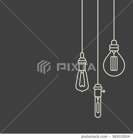 Card template with linear electric bulbs 36918804