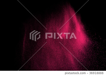 Pink particles explosion on black background. Pink particles explosion on black background. 36918888