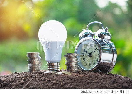 Energy saving light bulb and alarm clock 36919334
