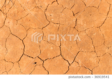 Top view on mud cracked dry ground abstract backgr Top view on mud cracked dry ground abstract backgr 36919541