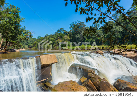 Beautiful waterfall in green forest in jungle Beautiful waterfall in green forest in jungle 36919543