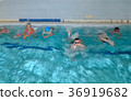 swimming children in bokeh effect 36919682