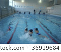 children in swimming lessons  bokeh effect 36919684