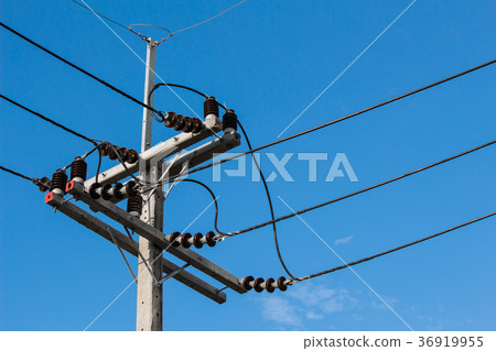 Electrical pole and the sky. 36919955