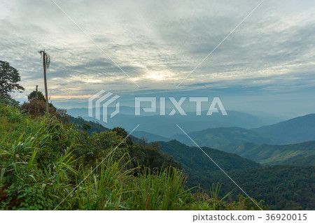 Beautiful cloudy weather in mountains 36920015