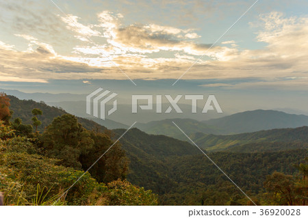 Beautiful cloudy weather in mountains 36920028