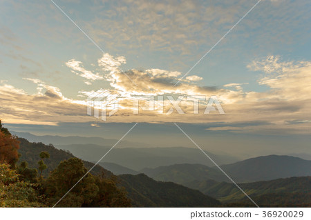 Beautiful cloudy weather in mountains 36920029