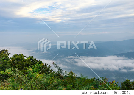 Beautiful cloudy weather in mountains Beautiful cloudy weather in mountains 36920042