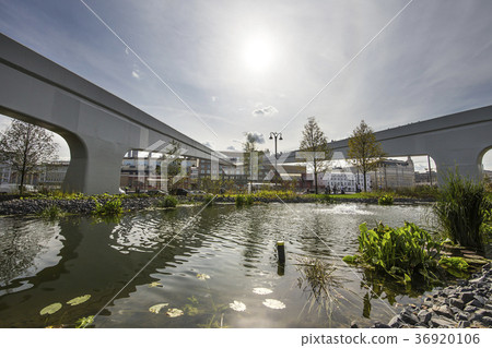 Floating bridge of Zaryadye park in Moscow,Russia Floating bridge of Zaryadye park in Moscow,Russia 36920106