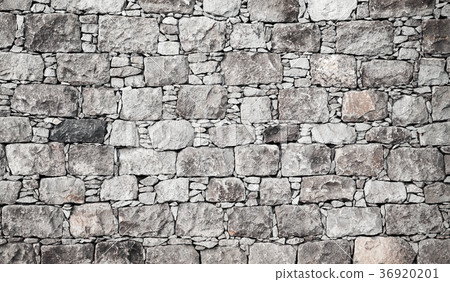 Old gray stone wall, flat background photo 36920201