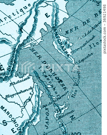 Old Map Okhotsk Sea Old Map Okhotsk Sea 36921498