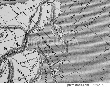 Old Map Okhotsk Sea 36921500