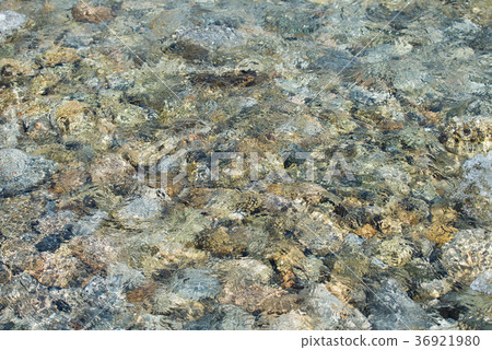 Stones in river of different shape and colors 36921980