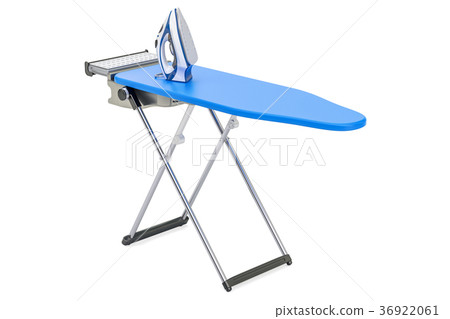Electric steam iron on the ironing board Electric steam iron on the ironing board 36922061