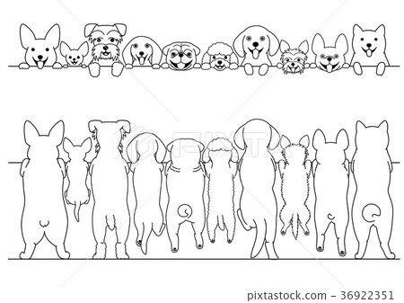 一組站起來的小狗的邊界 一組站起來的小狗的邊界 36922351