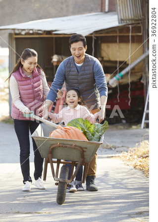 Dad, mom, daughter, family, countryside, living 36922804