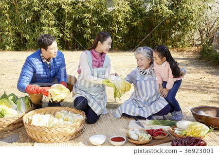 家庭，韓國人，泡菜，Kimjang，生活 36923001