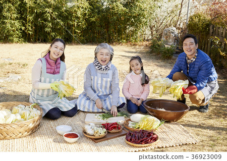 家庭，韓國人，泡菜，Kimjang，生活 36923009
