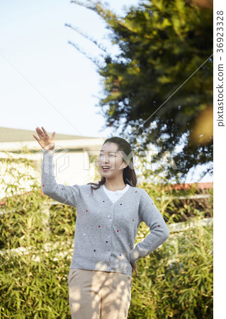 Elderly, woman, field, vegetables, Korea Elderly, woman, field, vegetables, Korea 36923328