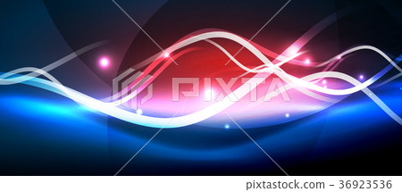 Bright neon lines wave Bright neon lines wave 36923536