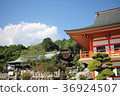 Mosa Eki Hachiman Shrine Blue sky and Kagura Hall and halls and main halls 36924507