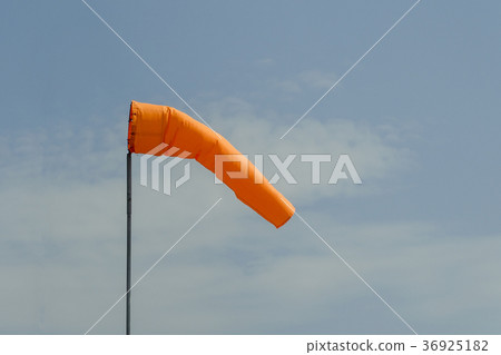 Wind Socks of orange on blue sky background 36925182