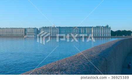 State Hermitage and Neva river on sunrise 36925389