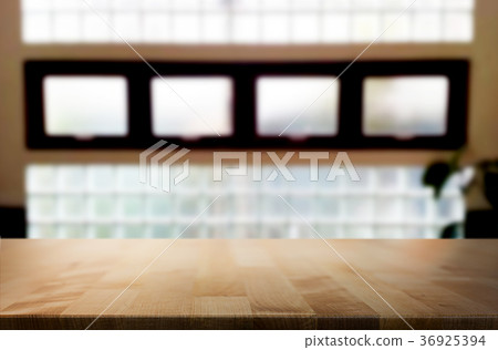 Empty wooden table and room interior decoration background, prod 36925394