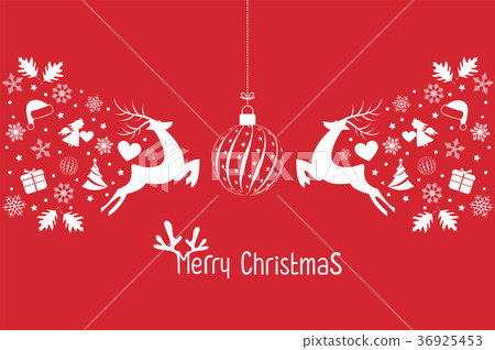 Christmas background with Christmas res balls 36925453