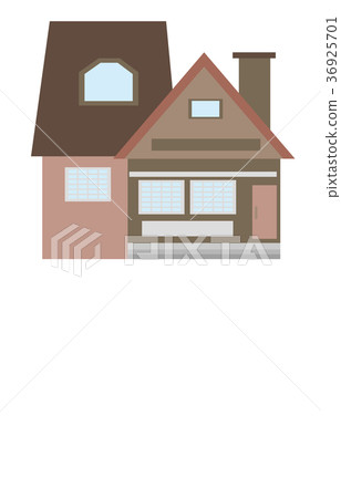 有煙囪房子的城市房子 36925701