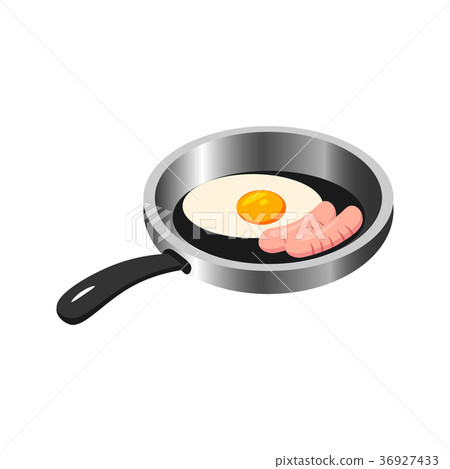 Traditional breakfast food fried eggs. 36927433