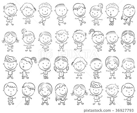 Happy kid cartoon doodle collection Happy kid cartoon doodle collection 36927793
