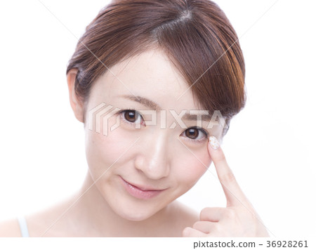 Woman pointing at the buttocks Woman pointing at the buttocks 36928261