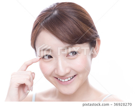 Woman pointing at the buttocks Woman pointing at the buttocks 36928270