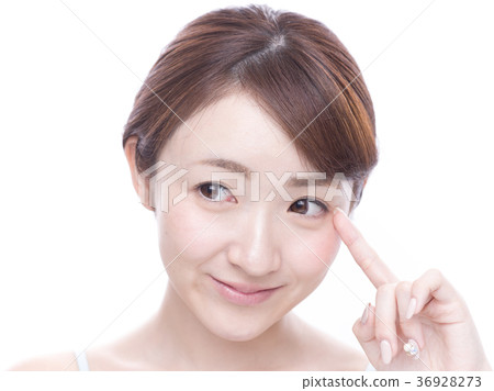 Woman pointing at the buttocks Woman pointing at the buttocks 36928273