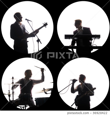 Music band and fashion. Handsome young men in 36928422