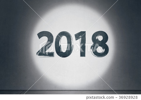 2018 number written with focus light 36928928
