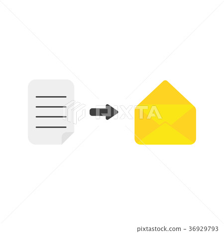 Vector concept of written paper into open envelope Vector concept of written paper into open envelope 36929793