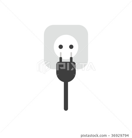 Vector of electrical plug with cable outlet Vector of electrical plug with cable outlet 36929794