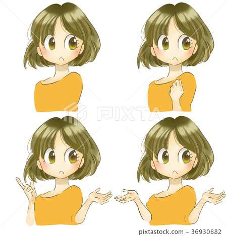 Girl angry pose - Stock Illustration [36930882] - PIXTA