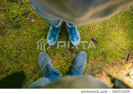 Pair of Man and woman feet in love Romantic 36931004