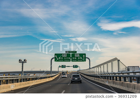Driving along Ise Bay coastal road Toyota junction 36931209